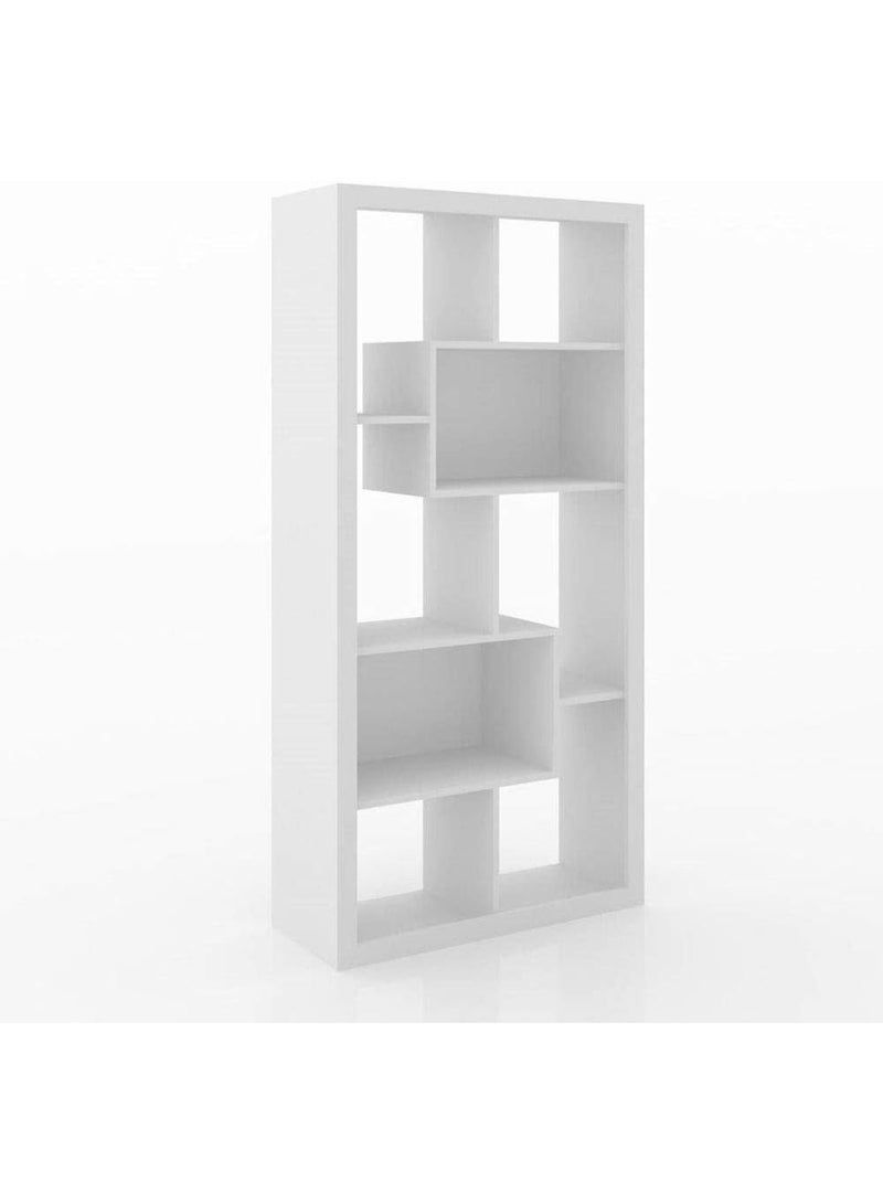 Danube Home Cierra Book Case/TV unit, White - 78 x 31.5 x 159 cm - Image 3